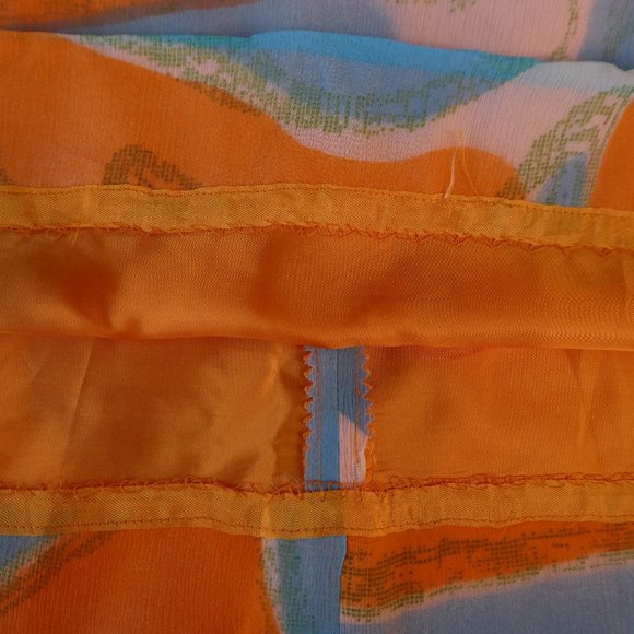 Vintage 50s R K Originals Orange Blue Mod Lined Shift Retro Back Zip USA Union M - Picture 10 of 12